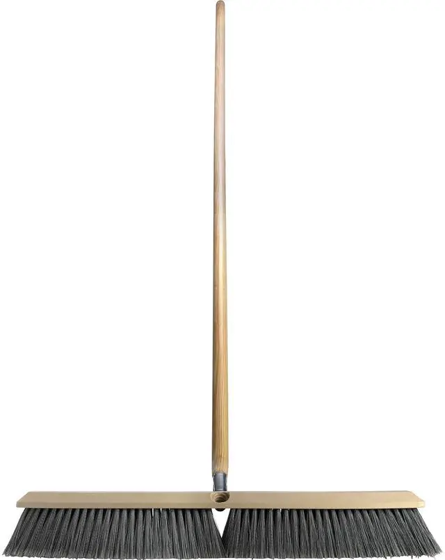 Alt view image 10 of 10 - Genuine Joe Floor Sweep w/ Handle 24"W Heavy-Duty 1-1/8"x60"handle 60467