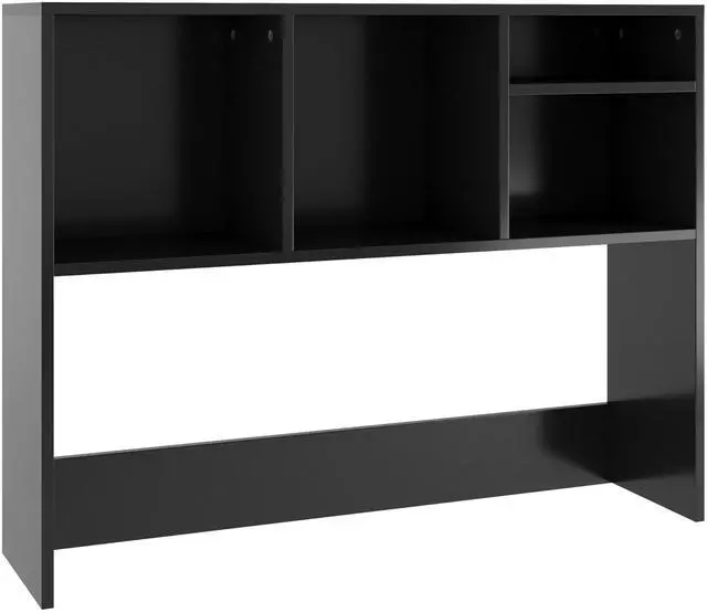 Alt view image 2 of 7 - Flash Furniture Lotus Desktop Bookshelf Organizer, Space Saving Bookshelf for Desktop with Multiple Cubby Spaces, Engineered Wood, 37" W, Black