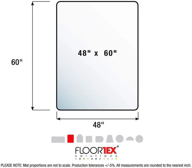 Alt view image 7 of 9 - Valuemat Plus Polycarbonate Rectangular Chair Mat for Hard Floor - 48" x 60"