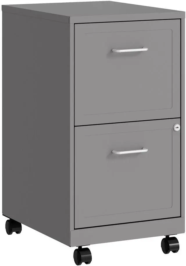 Main image of Lorell LYS Chrome Pull F/F Mobile File Cabinet, Silver