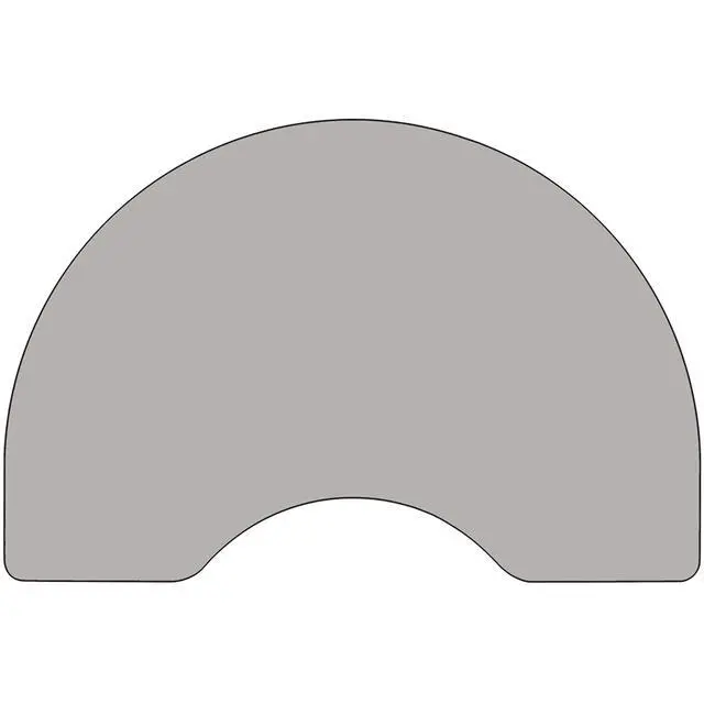 Alt view image 9 of 9 - 48''W x 72''L Kidney Grey HP Laminate Activity Table - Height Adjustable Short Legs