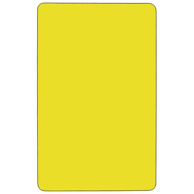 Alt view image 8 of 8 - Flash Furniture Mobile 24 by 48-Inch Rectangular Activity Table with 1.25-Inch Thick High Pressure Yellow Laminate Top and Height Adjustable Pre-School Legs
