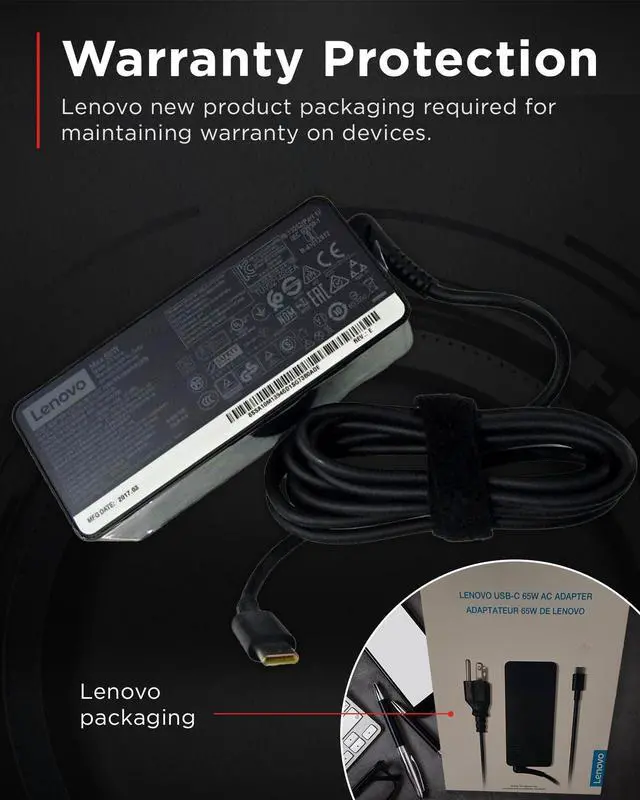 Alt view image 16 of 17 - Lenovo USB-C 65W Standard AC Adapter for Lenovo Yoga C930-13, Yoga 920-13, Yoga 730-13, IdeaPad 730s-13
