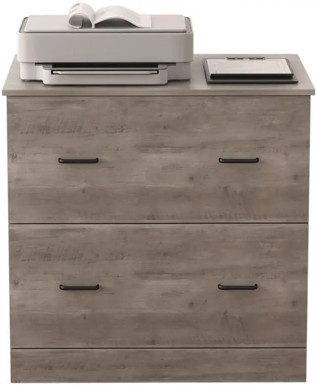 Alt view image 4 of 7 - Realspace® Peakwood 30-1/2"W x 21-4/5"D Lateral 2-Drawer File Cabinet, Smoky Brown