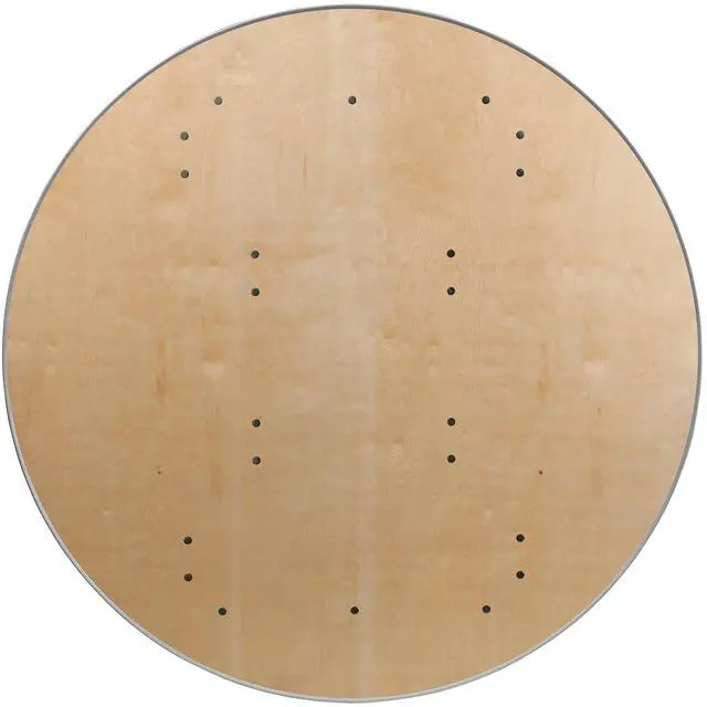 Alt view image 13 of 14 - 48'' Round HEAVY DUTY Birchwood Folding Banquet Table with METAL Edges