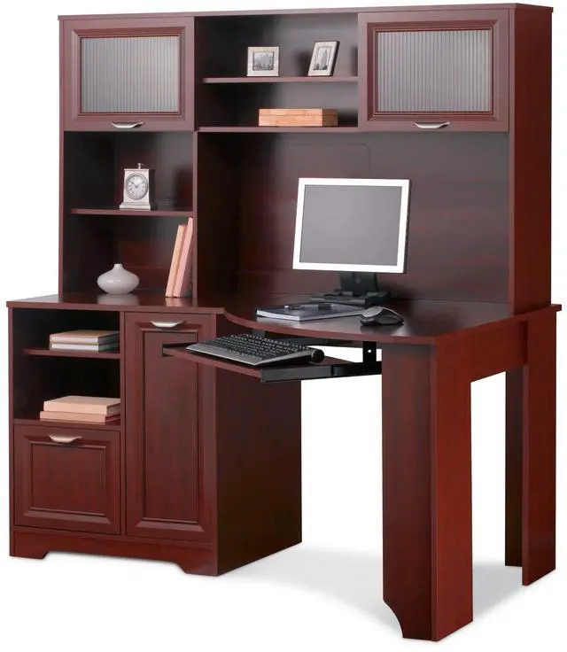 Alt view image 3 of 6 - Realspace® Magellan 60"W Corner Computer Desk, Classic Cherry