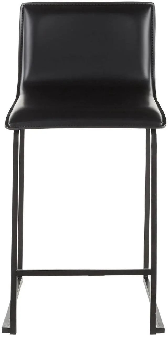 Alt view image 7 of 7 - LumiSource Mara Upholstered Counter Stools for Kitchen Counter with Black and Faux Leather, Counter Height Chairs, Bar Stools Set of 2, Counter Height Chairs, Bar Stools for Kitchen Island
