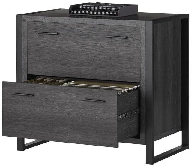 Main image of Realspace® DeJori 32-3/4"W x 19-9/16"D Lateral 2-Drawer File Cabinet, Charcoal