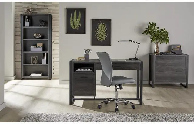 Alt view image 5 of 7 - Realspace® DeJori 32-3/4"W x 19-9/16"D Lateral 2-Drawer File Cabinet, Charcoal