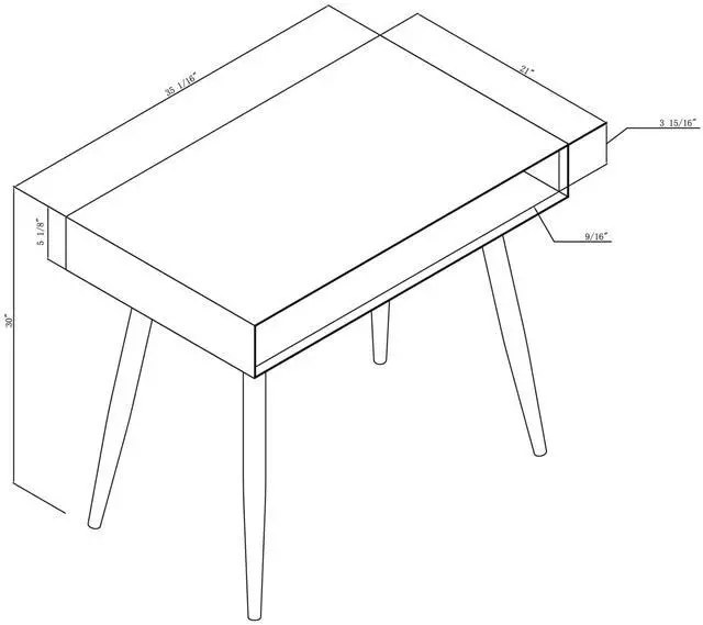 Alt view image 6 of 7 - Realspace® Lanzi 35"W Student Computer Desk, White