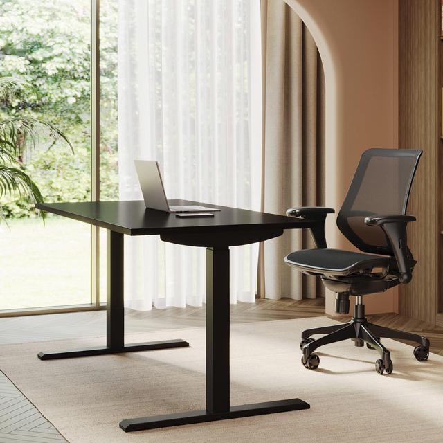 Alt view image 2 of 7 - Realspace® Magellan 60"W Pneumatic Height-Adjustable Standing Desk, Espresso