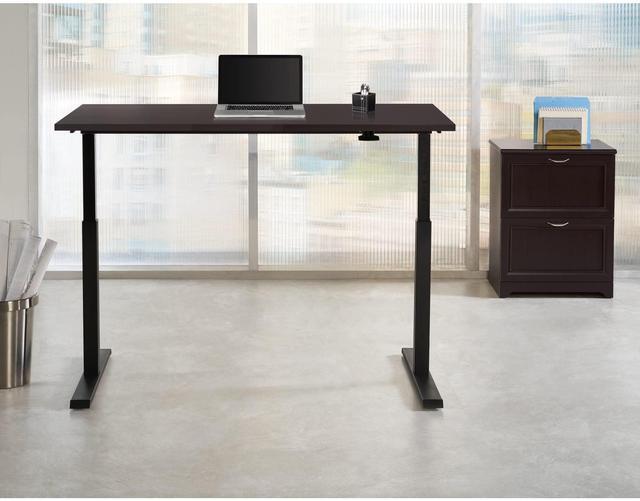 Alt view image 6 of 7 - Realspace® Magellan 60"W Pneumatic Height-Adjustable Standing Desk, Espresso