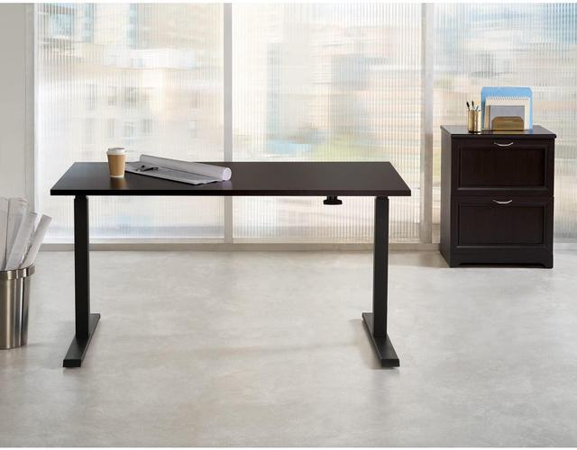 Alt view image 5 of 7 - Realspace® Magellan 60"W Pneumatic Height-Adjustable Standing Desk, Espresso