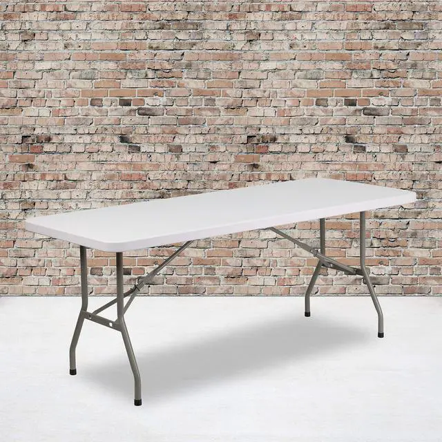 Alt view image 16 of 19 - 30''W x 72''L Granite White Plastic Folding Table