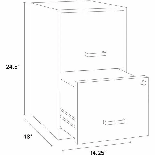 Alt view image 6 of 8 - Lorell 14341 18 Deep 2-Drawer File Cabinet, Black