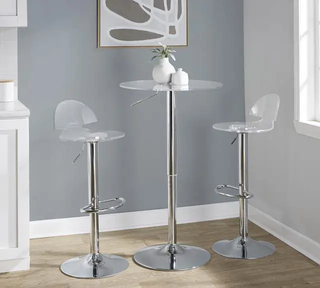 Alt view image 13 of 14 - LumiSource Adjustable Bar Table in Clear - BT-ADJ23TWCL