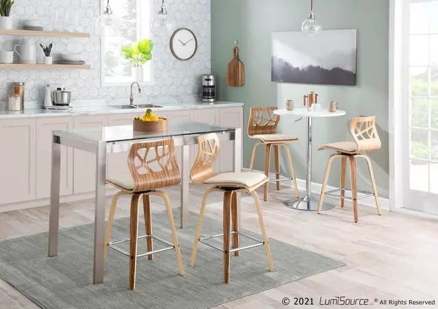 Alt view image 12 of 13 - LumiSource Adjustable Bar Table w/ White Top BT-ADJ23TW W