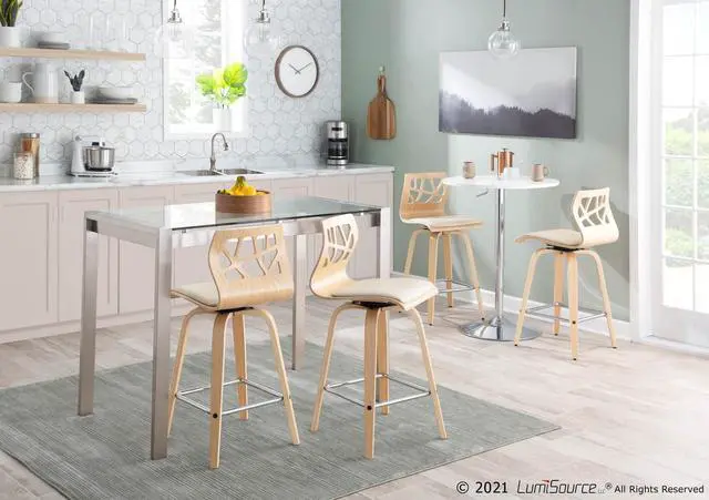 Alt view image 11 of 13 - LumiSource Adjustable Bar Table w/ White Top BT-ADJ23TW W