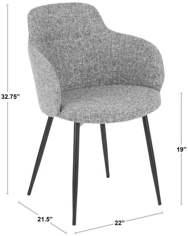 Alt view image 6 of 7 - LumiSource Boyne Chair, Upholstered Dining Chairs, Industrial Dining Chair, Kitchen Chairs for Dining Table
