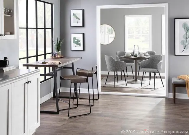 Alt view image 7 of 7 - LumiSource Boyne Chair, Upholstered Dining Chairs, Industrial Dining Chair, Kitchen Chairs for Dining Table