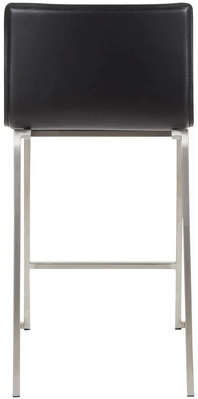 Alt view image 6 of 7 - LumiSource Mara Upholstered Counter Stools for Kitchen Counter in Stainless Steel and Faux Leather, Counter Height Chairs, Bar Stools Set of 2, Bar Stools for Kitchen Island