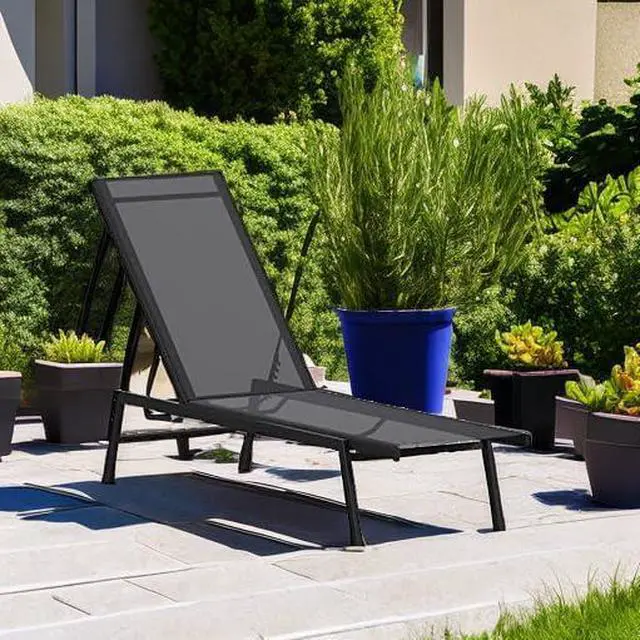 Alt view image 13 of 14 - Flash Furniture Brazos Adjustable Chaise Lounge Chair Black (JJLC326BKBK)