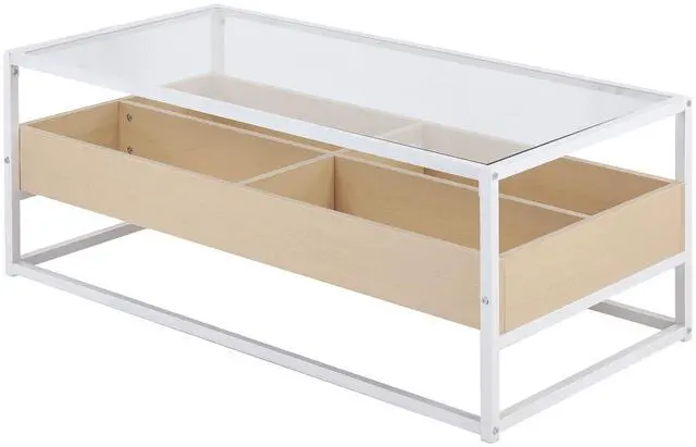 Alt view image 3 of 7 - LumiSource Display Coffee Table, Center Table for Living Room, Glass Coffee Table with Storage, Wood Coffee Table, Small Coffee Tables for Living Room, Living Room Tables