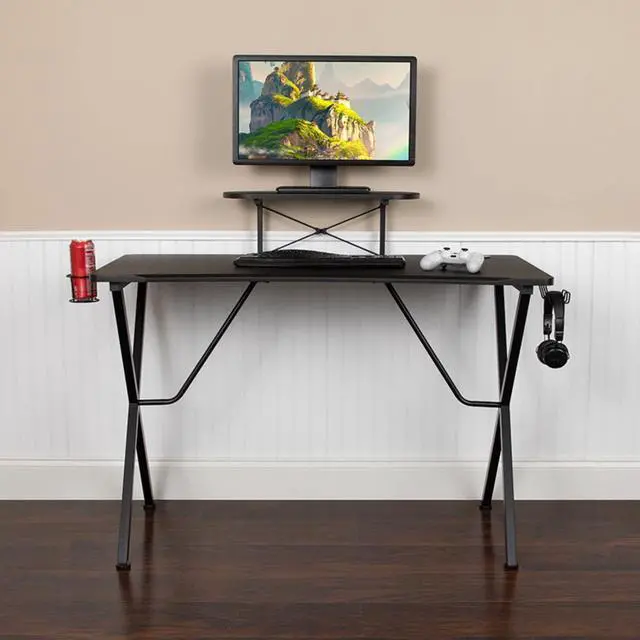 Alt view image 10 of 14 - Flash Furniture 52"W Table Desk Black (NAN-RS-G1031-BK-GG) NANRSG1031BK