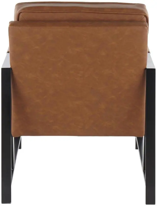 Alt view image 5 of 7 - LumiSource Franklin Arm Chair, Leather Accent Chair, Black Accent Chair for Living Room, Comfy Chair for Bedroom, Contemporary Chair