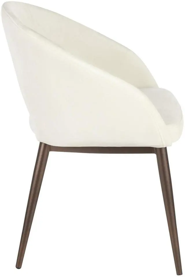 Alt view image 11 of 15 - LumiSource Renee contemporary chair in copper Metal Legs with cream Velvet