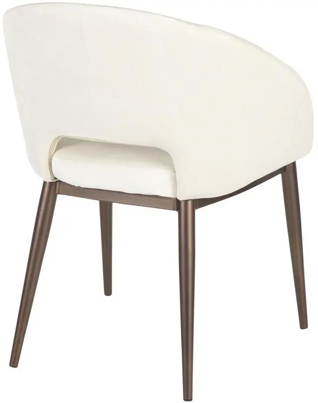 Alt view image 12 of 15 - LumiSource Renee contemporary chair in copper Metal Legs with cream Velvet