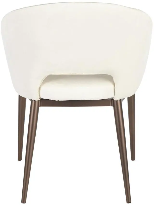 Alt view image 13 of 15 - LumiSource Renee contemporary chair in copper Metal Legs with cream Velvet