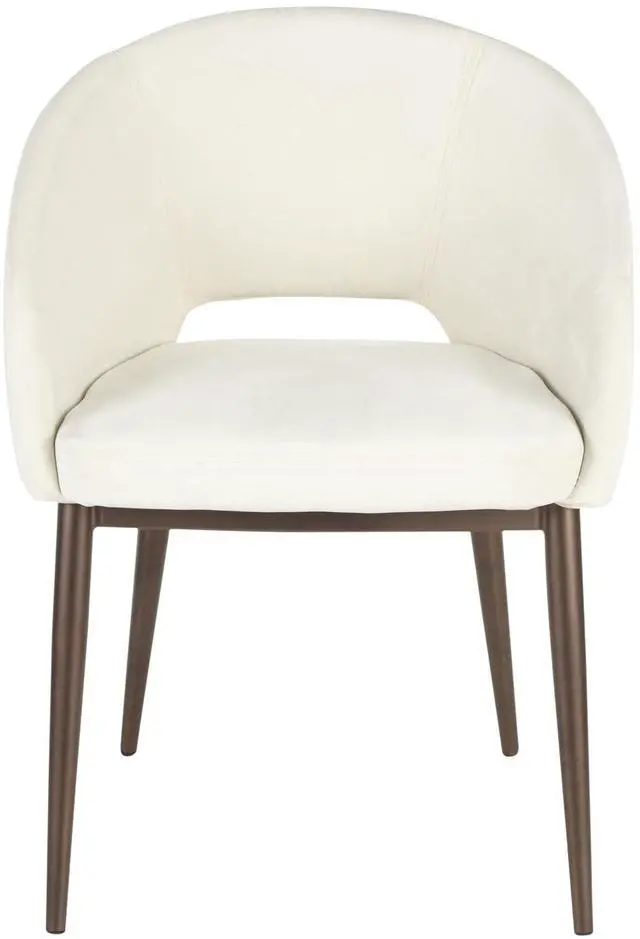 Alt view image 14 of 15 - LumiSource Renee contemporary chair in copper Metal Legs with cream Velvet