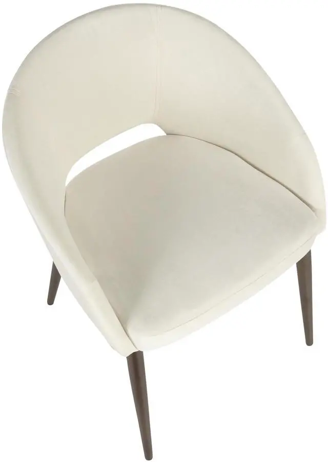 Alt view image 15 of 15 - LumiSource Renee contemporary chair in copper Metal Legs with cream Velvet