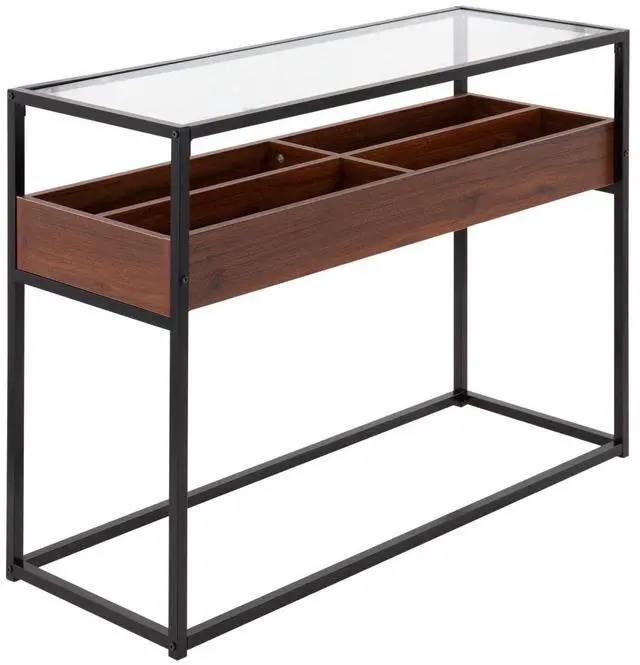 Main image of Display Console Table with Storage, Glass Console Table, Small Entryway Table with Storage, Narrow Sofa Table Behind Couch, Narrow Console Tables for Entryway, Console Table for Living Room