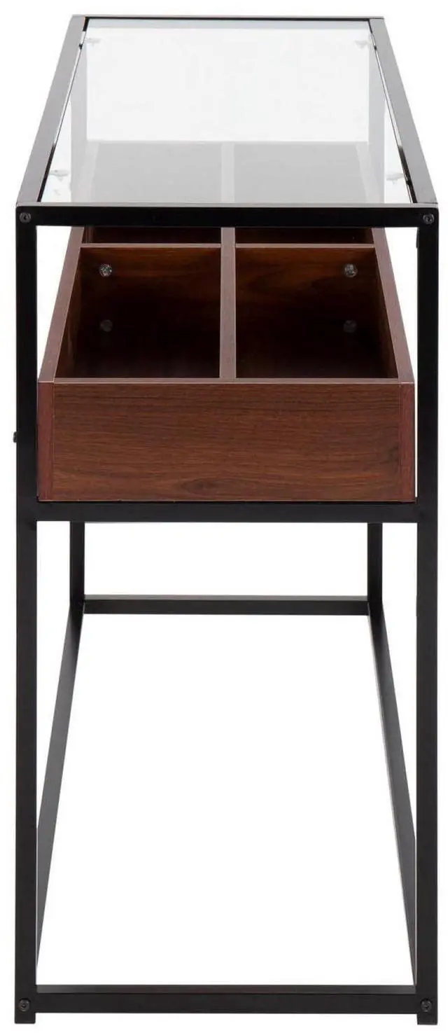 Alt view image 2 of 7 - Display Console Table with Storage, Glass Console Table, Small Entryway Table with Storage, Narrow Sofa Table Behind Couch, Narrow Console Tables for Entryway, Console Table for Living Room