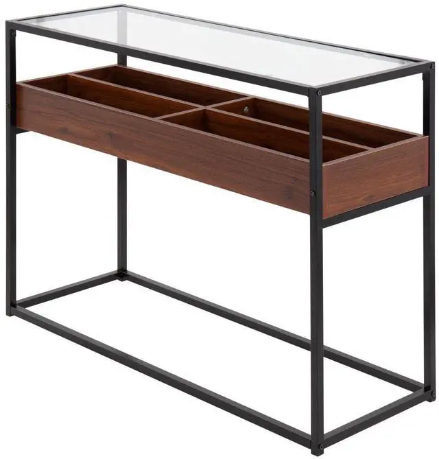 Alt view image 3 of 7 - Display Console Table with Storage, Glass Console Table, Small Entryway Table with Storage, Narrow Sofa Table Behind Couch, Narrow Console Tables for Entryway, Console Table for Living Room