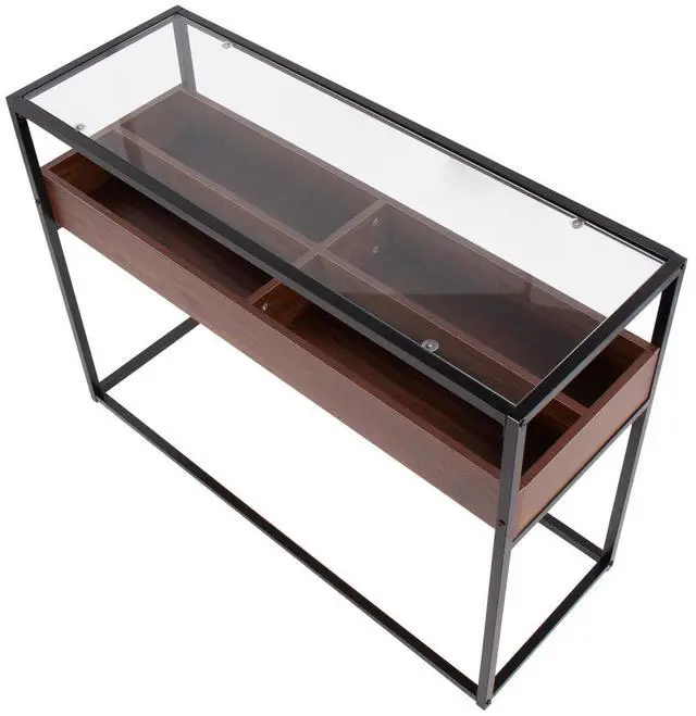 Alt view image 5 of 7 - Display Console Table with Storage, Glass Console Table, Small Entryway Table with Storage, Narrow Sofa Table Behind Couch, Narrow Console Tables for Entryway, Console Table for Living Room