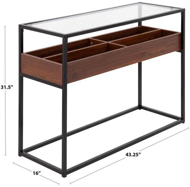 Alt view image 7 of 7 - Display Console Table with Storage, Glass Console Table, Small Entryway Table with Storage, Narrow Sofa Table Behind Couch, Narrow Console Tables for Entryway, Console Table for Living Room