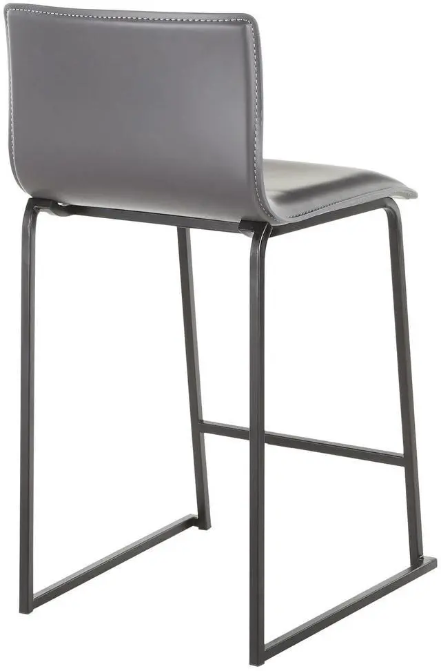 Alt view image 5 of 7 - LumiSource Mara Upholstered Counter Stools for Kitchen Counter with Black and Faux Leather, Counter Height Chairs, Bar Stools Set of 2, Counter Height Chairs, Bar Stools for Kitchen Island