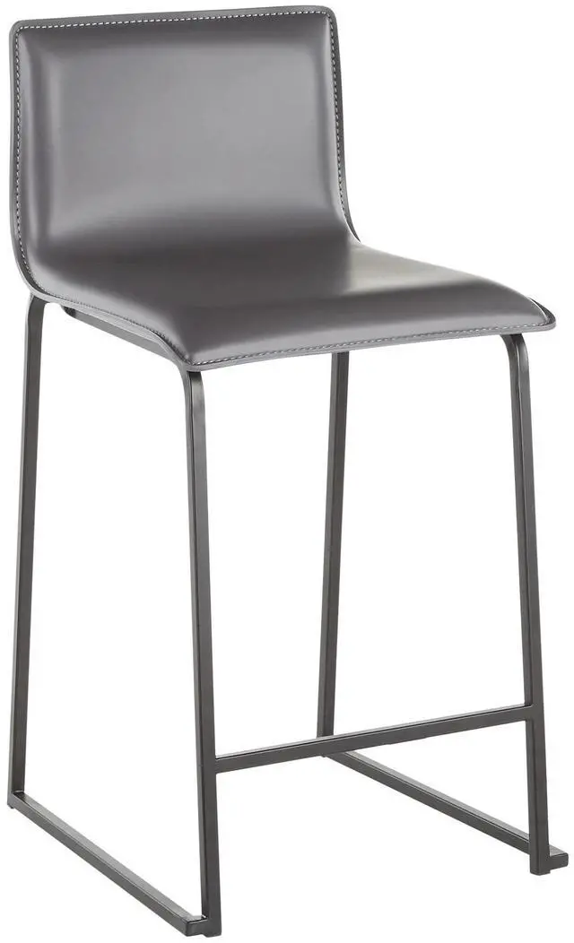 Alt view image 3 of 7 - LumiSource Mara Upholstered Counter Stools for Kitchen Counter with Black and Faux Leather, Counter Height Chairs, Bar Stools Set of 2, Counter Height Chairs, Bar Stools for Kitchen Island