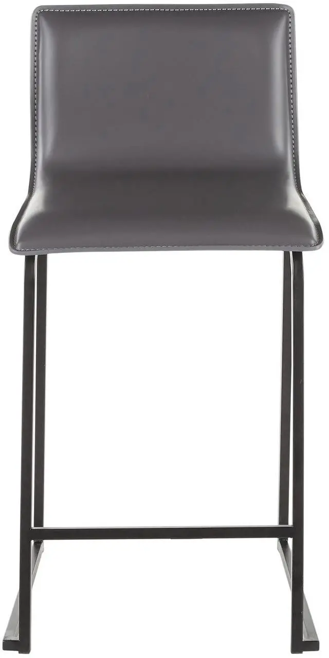Alt view image 7 of 7 - LumiSource Mara Upholstered Counter Stools for Kitchen Counter with Black and Faux Leather, Counter Height Chairs, Bar Stools Set of 2, Counter Height Chairs, Bar Stools for Kitchen Island