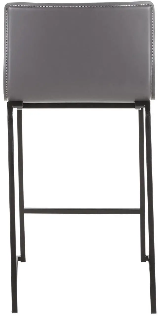Alt view image 6 of 7 - LumiSource Mara Upholstered Counter Stools for Kitchen Counter with Black and Faux Leather, Counter Height Chairs, Bar Stools Set of 2, Counter Height Chairs, Bar Stools for Kitchen Island