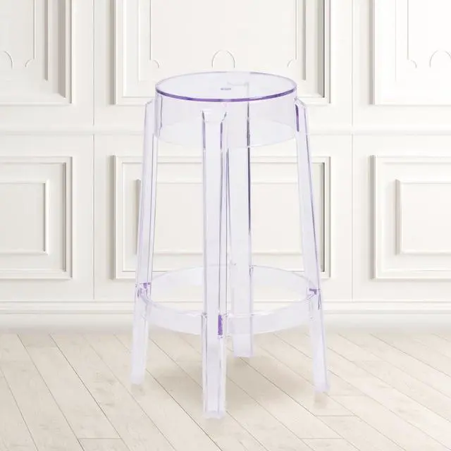 Alt view image 9 of 15 - 25.75'' High Transparent Counter Height Stool