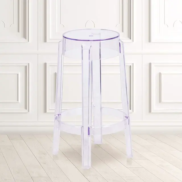 Alt view image 11 of 15 - 25.75'' High Transparent Counter Height Stool