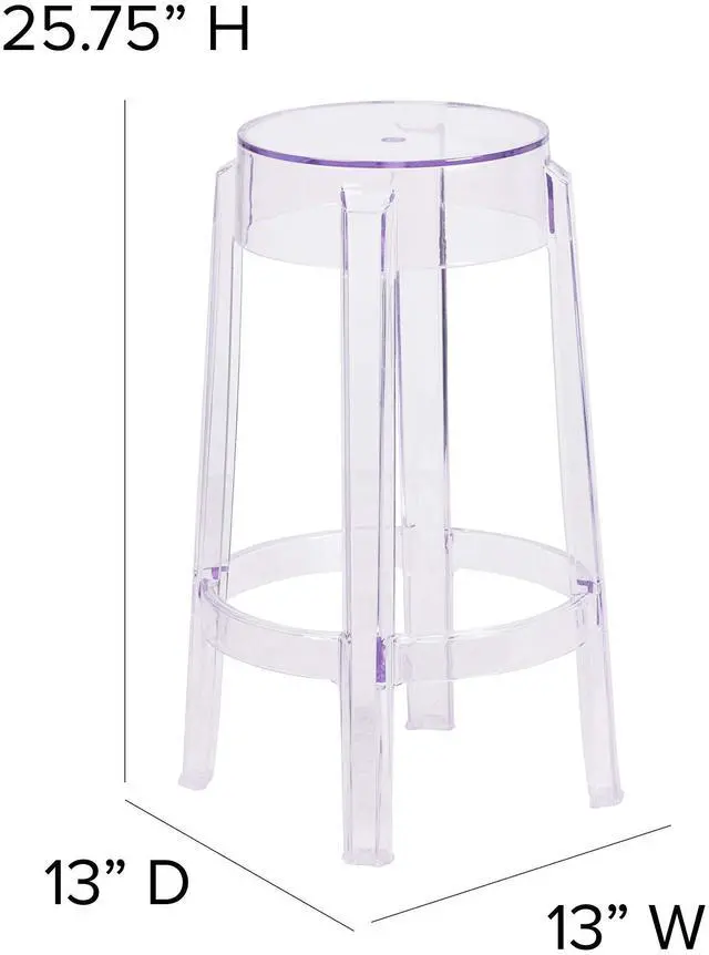 Alt view image 13 of 15 - 25.75'' High Transparent Counter Height Stool