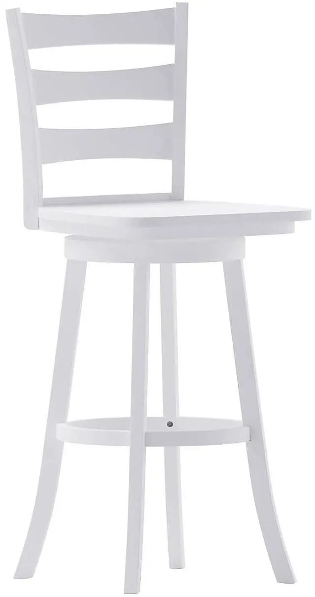 Alt view image 9 of 14 - Flash Furniture Liesel Classic Solid Wood Ladder Back Barstool Antique White Wash (ESUN31WS29WH)
