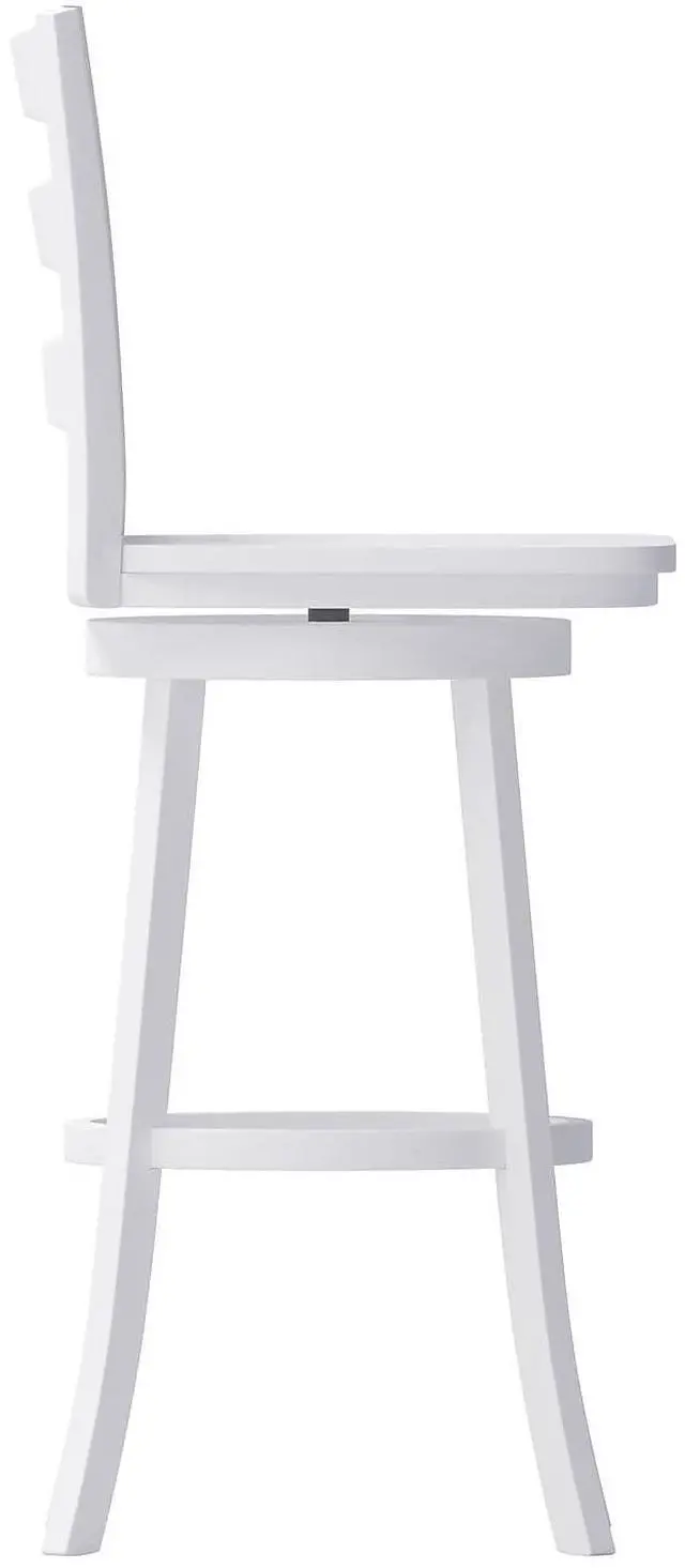 Alt view image 13 of 14 - Flash Furniture Liesel Classic Solid Wood Ladder Back Barstool Antique White Wash (ESUN31WS29WH)