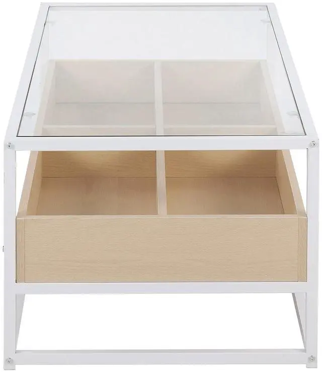 Alt view image 6 of 7 - LumiSource Display Coffee Table, Center Table for Living Room, Glass Coffee Table with Storage, Wood Coffee Table, Small Coffee Tables for Living Room, Living Room Tables