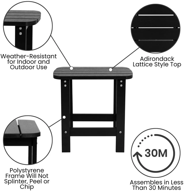 Alt view image 19 of 20 - Set of 2 Winston All-Weather Poly Resin Rocking Chairs with Accent Side Table in Black